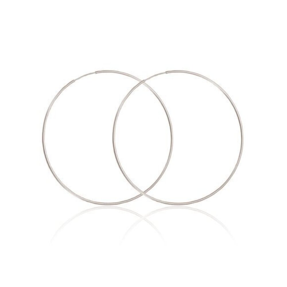 New Sterling Silver 2mm thickness 70mm in diameter hoop Earrings